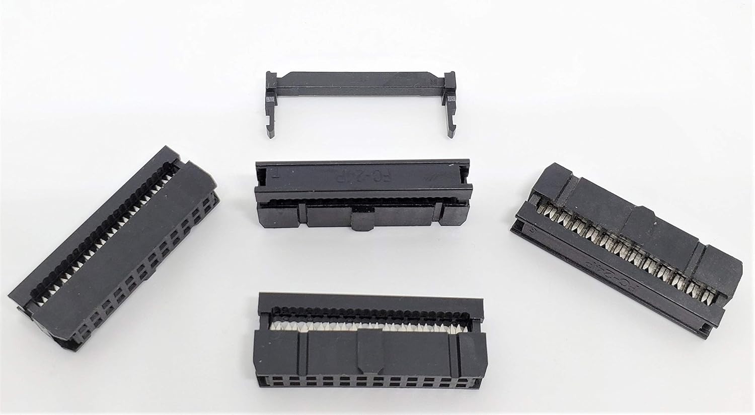 PC Accessories - Connectors Pro 25-Pack 2X12 24P 2.54mm 0.1 Inches Pitch Dual Row IDC Socket for Flat Ribbon Cable, 24 Pins FC Female Connector Black 28-24P-Socket-25PK