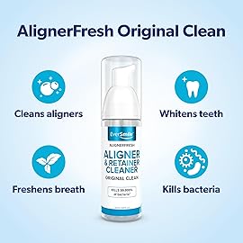 EverSmile AlignerFresh Original Clean Foam - Cleaner Compatible w/Invisalign and All Clear Aligners & Retainers - Eliminates Bacteria, Whitens Teeth, Fights Bad Breath - 50ml (2 Pack)