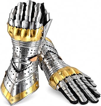 THORINSTRUMENTS with Device Medieval Joint Hand with Brass Accents Adult Silver