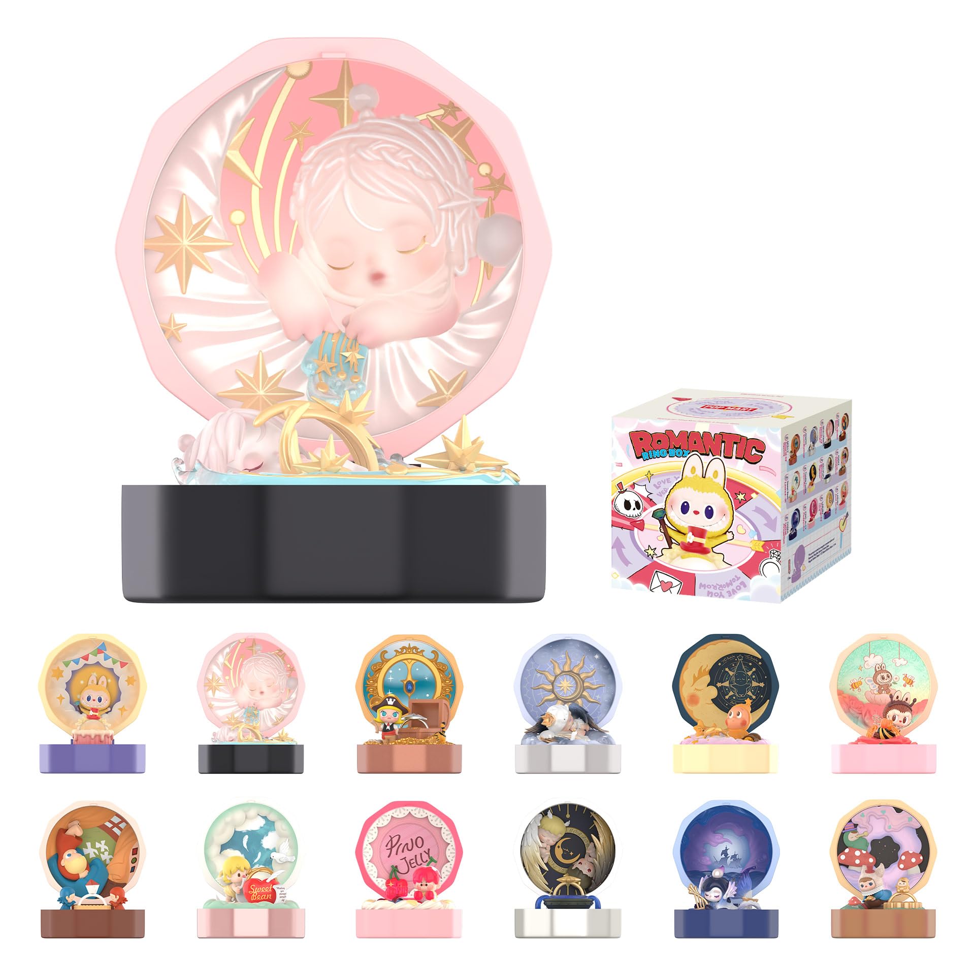 Amazon.com: POP MART Romantic Ring Box Series 4 Scene Sets Blind