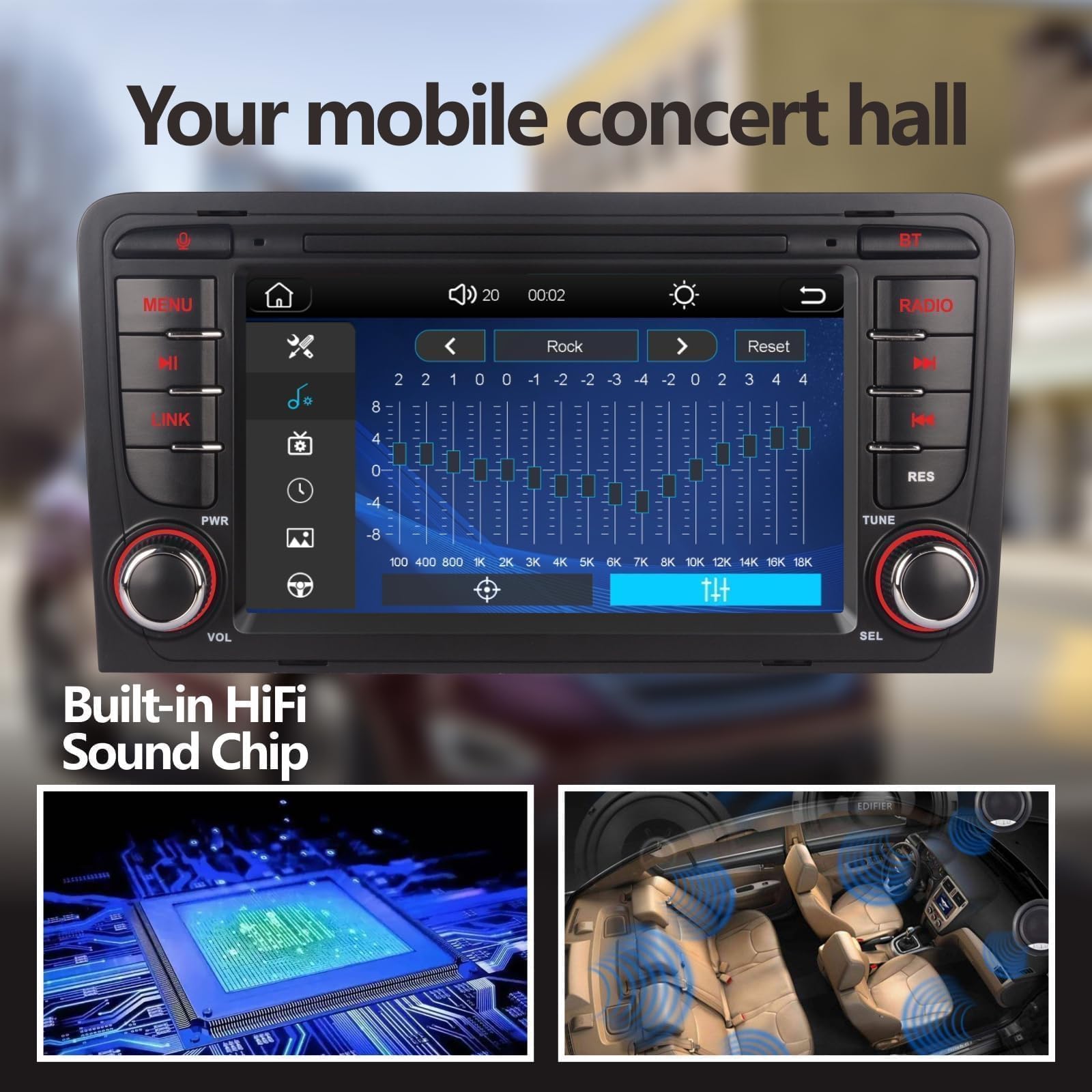 Autoradio CarPlay Android Auto Sans Fil Pour Audi A3 S3 RS3 2003-2012 - Écran Tactile IPS