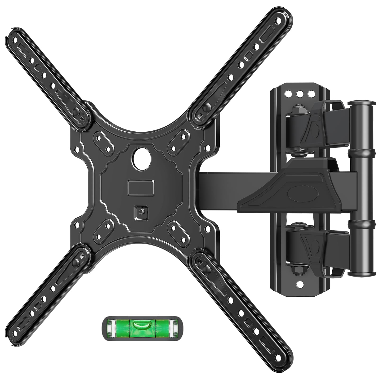 MOUNTUP 대부분의 26-60인치 TV용 풀 모션 TV 벽 마운트, 최대 VESA 400x400mm 벽 마운트 TV 브래킷, 회전 틸팅 연장 레벨 조절 포함, LED LCD 플랫 커브 TV용, 최대 34.9kg(75파운드), MU0018