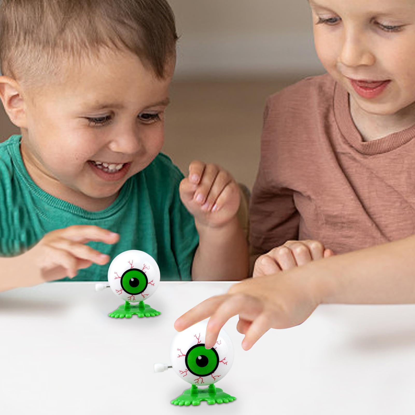 Wind Up Jumping Eyeball Toy - Creepy Clockwork Halloween Prop, Novelty Toy For Kids, Desktop Decoration