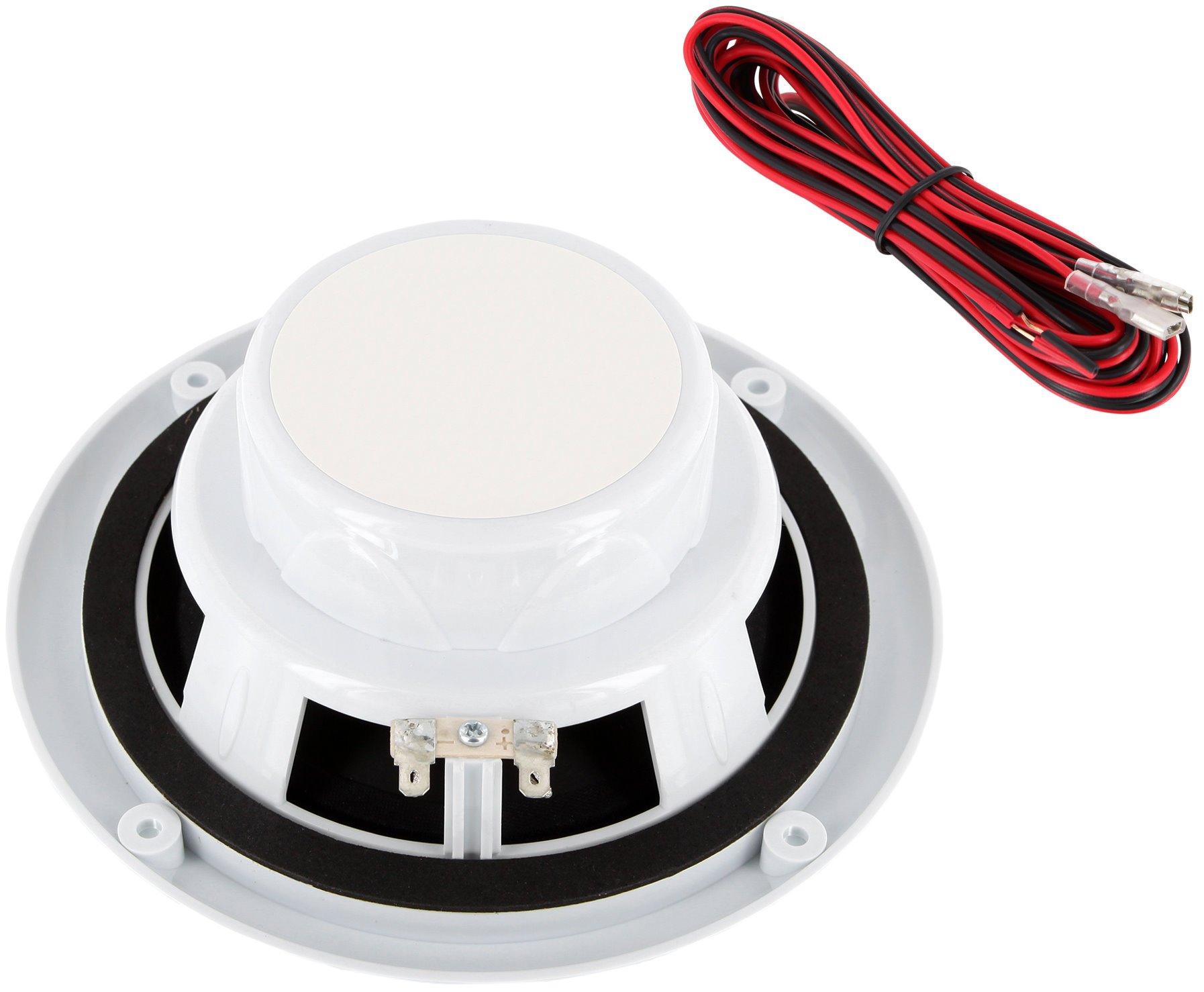 ADAKAT 2er Pack, Outdoor Einbaulautsprecher, 20W RMS, 100W Musikleistung, Weiß, Wasserdicht, Schlicht, Stereo, 2 Stück
