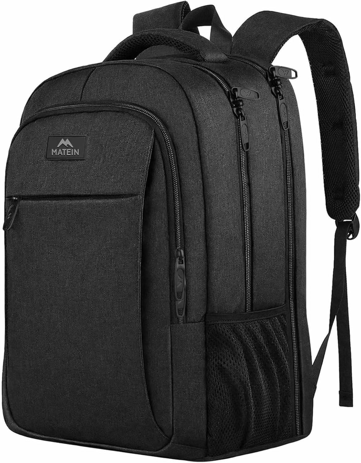 MATEIN Rucksack Herren, Groß Laptop Rucksack 17,3 Zoll Schulrucksack Laptoptasche mit Anti Diebstahl, Laptop Backpack Reiserucksack TSA für Business Arbeit Reisen Teenager College Tech Damen, Schwarz