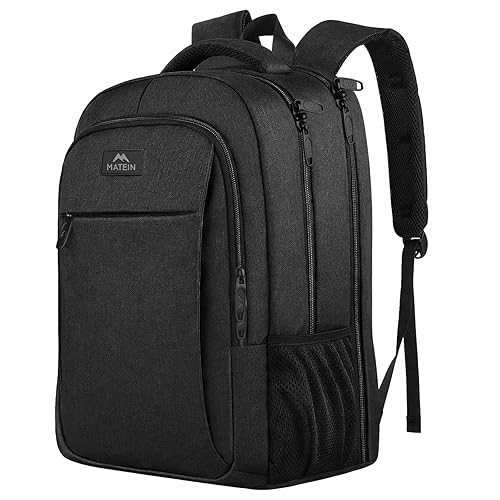 MATEIN Rucksack Herren, Groß Laptop Rucksack 17,3 Zoll Schulrucksack Laptoptasche mit Anti Diebstahl, Laptop Backpack Reiserucksack TSA für Business Arbeit Reisen Teenager College Tech Damen, Schwarz