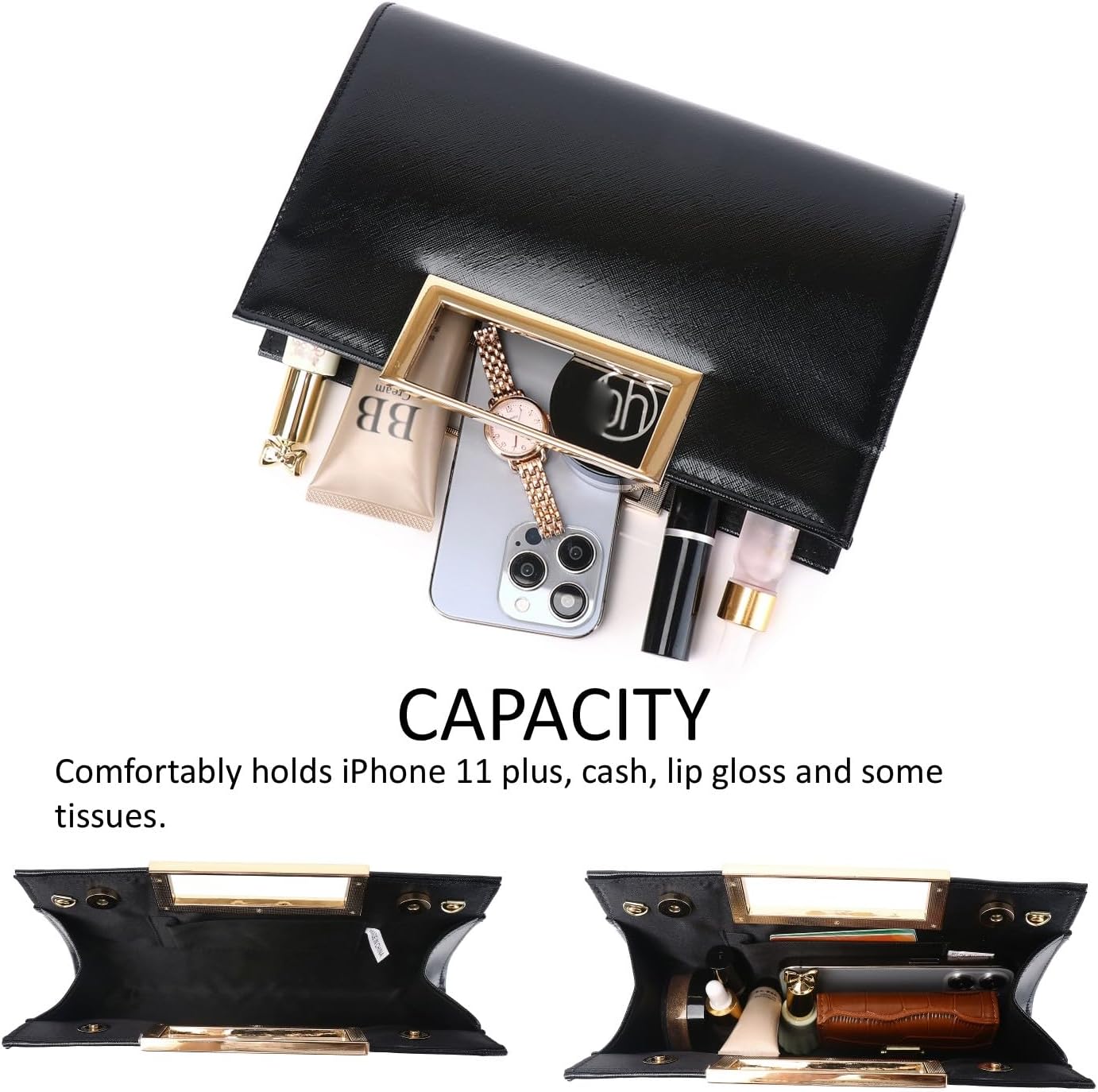 Clutch Purse for Women Fashion PU Leather Evening Bag Elegant Purse for Wedding Party Formal Daily Cocktail - Image 5