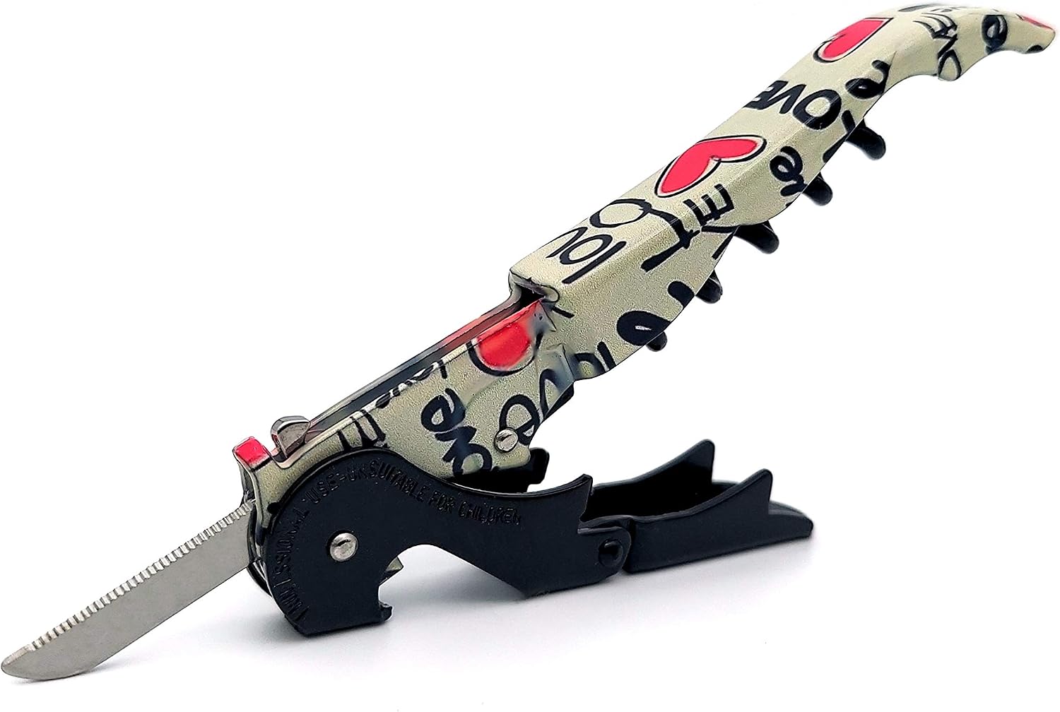 Pulltap's Genuine Collection Love 900 Waiter's Corkscrew – Double-Hinged Wine Key with Sliding Foil Cutter – Patented Design – Made in Spain – Lovers Black