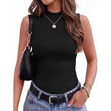 Zeagoo Womens Sleeveless Mock Turtleneck Tank Tops Slim Fit Stretch Ribbed Tops Casual Basic Layering Shirts 2026