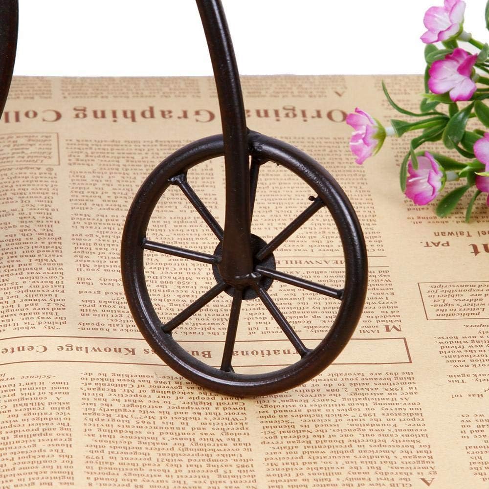 Mantel Clock Antique Paint Iron Bicycle Ornaments Clock Home Crafts Mute Clock 32x6x26.5cm (B) (A)