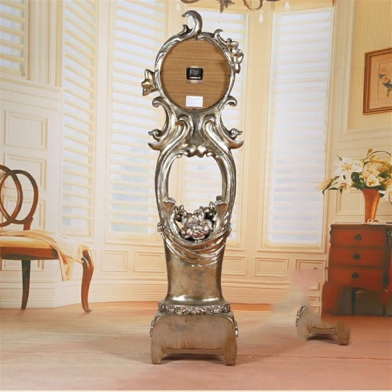 Grandfather Clock Vintage Floor Clock Battery Operated Analog Silent Table Desk Clock Beside Clock Bedroom Living Room Grandfather Alarm