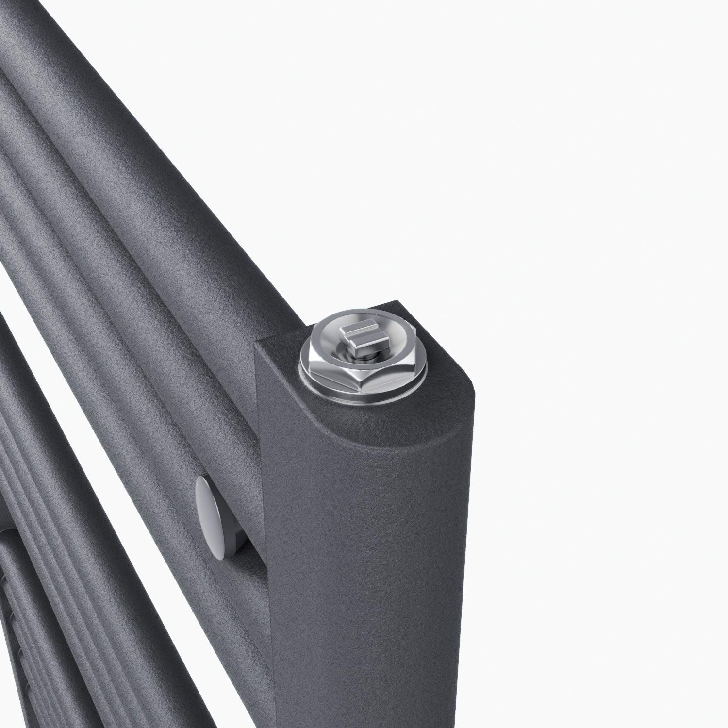 SONNI Grzejnik łazienkowy 1200 x 400 mm suszarka do ręcznika antracyt 547 W design podgrzewacz do ręczników łazienka przyłącze środkowe ogrzewanie