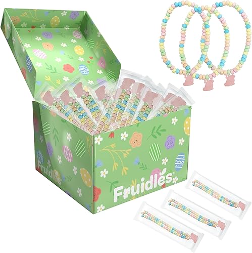 Miniatura 7 de Collar de caramelo de conejo de Pascua, masticables multicolor con sabor a frutas para recuerdos de fiesta