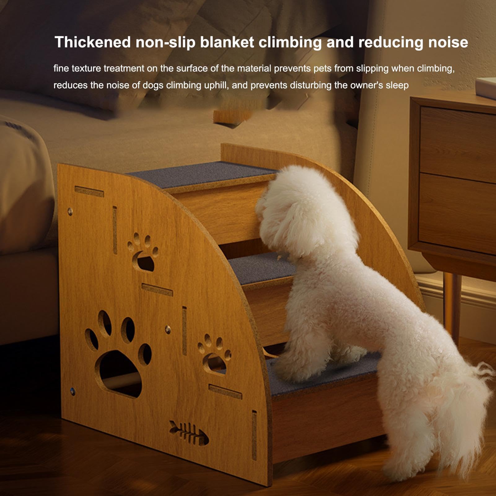 Escaleras de cama para perros – Escaleras para gatos interiores, escaleras antideslizantes de madera para mascotas | Escalones de cama alta para mascotas pequeñas, medianas y grandes, escalones