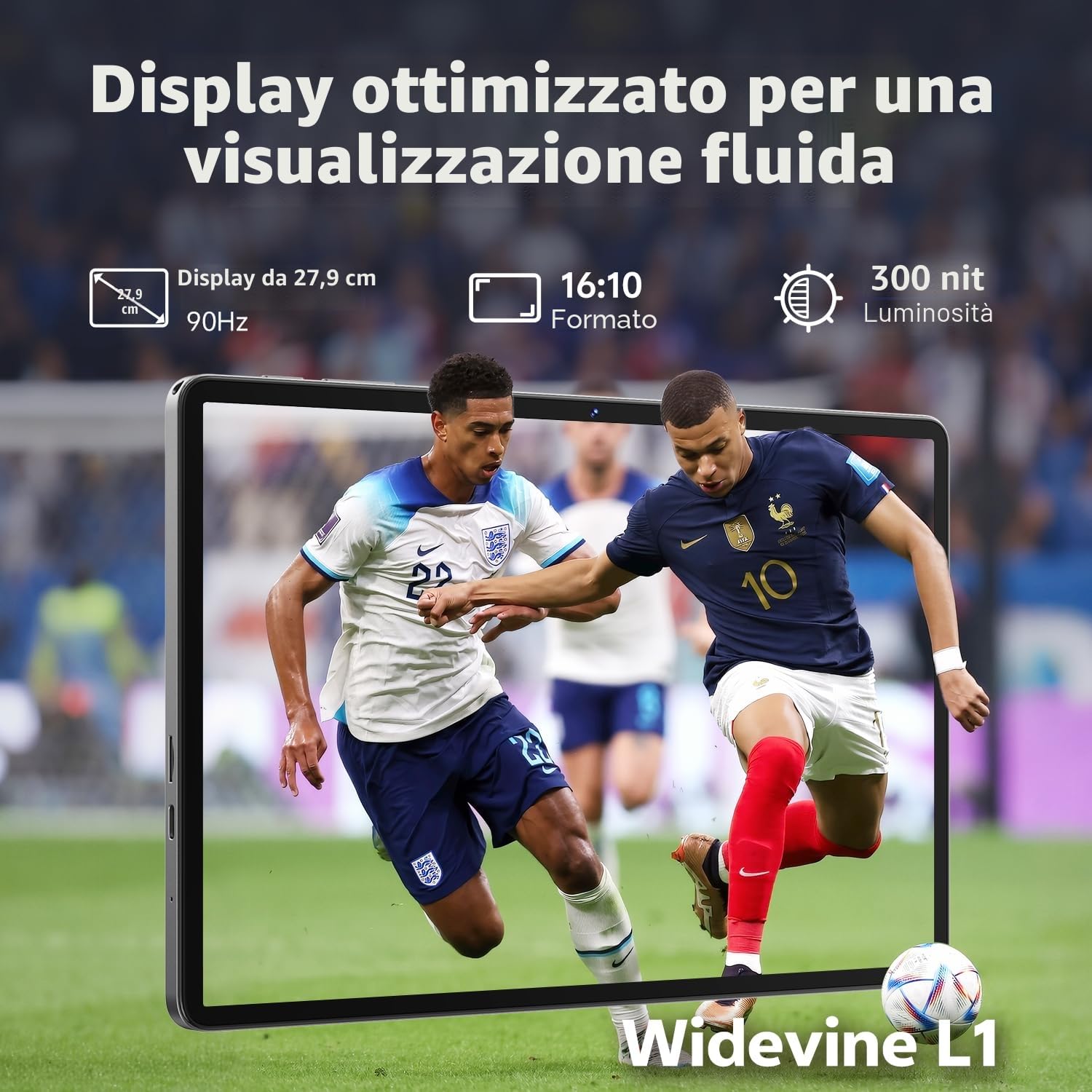 Tablet 11 pollici con custodia, sistema Android 16 con Gemini AI, 20 GB RAM + 128 GB ROM (espandibile a 1 TB), display 90 Hz, Unisoc T7250 Octa Core, 13 MP + fotocamera 8 MP, Face ID, Widevine L1