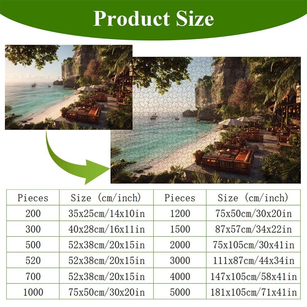 4000 elementów dla dorosłych, krajobraz i wybrzeże, wytrzymałe drewniane puzzle o idealnym dopasowaniu, 147 x 105 cm, łącznie z plakatem, dekoracja ścienna, nie dla dzieci poniżej 14 roku życia, P3