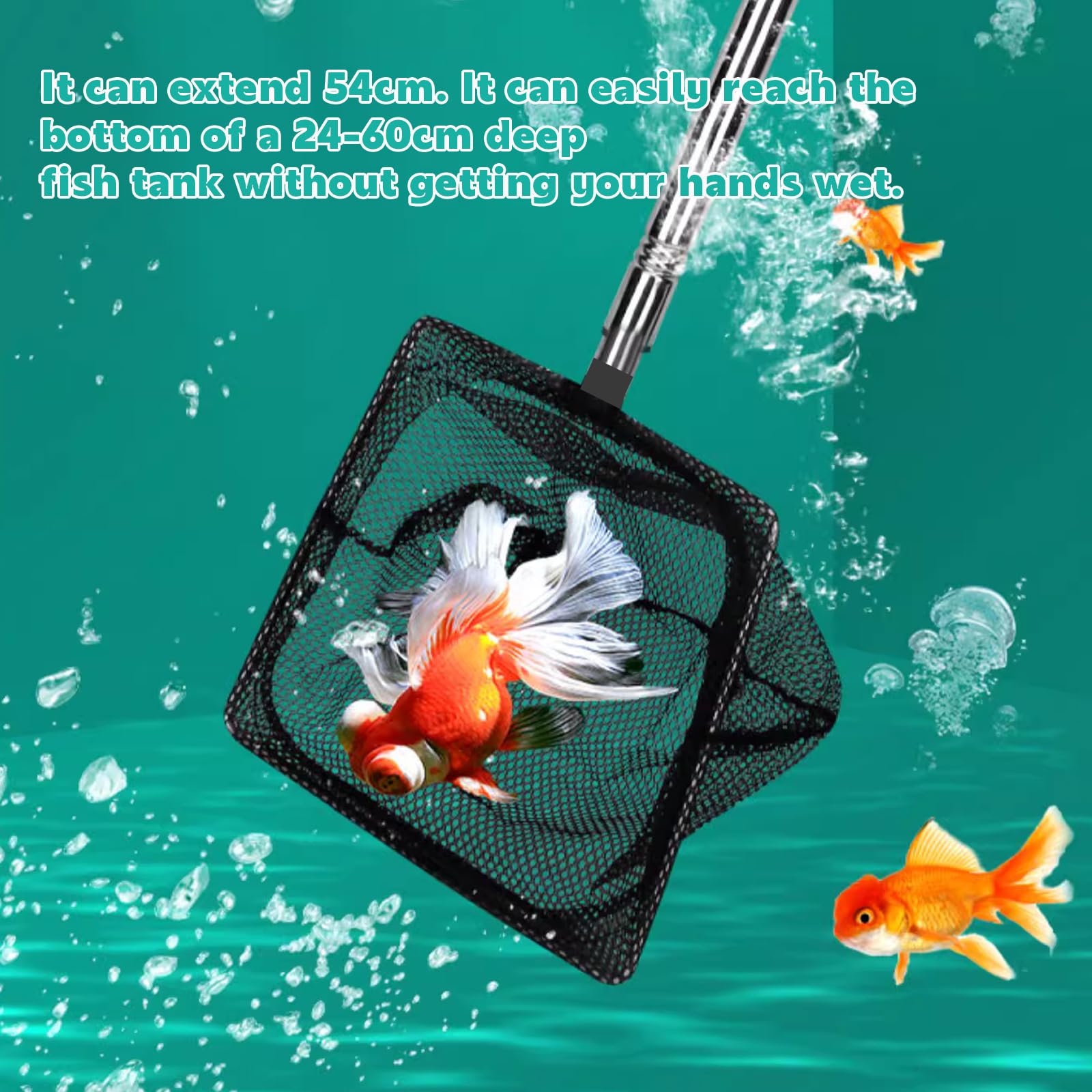 Rete Carpe Laghetto Rete Da Pesca Per Carpe Koi - Lega Alluminio E Nylon, Morbida E Sicura Per Acquario E Laghetto Retino Pesci Laghetto - Foto 8