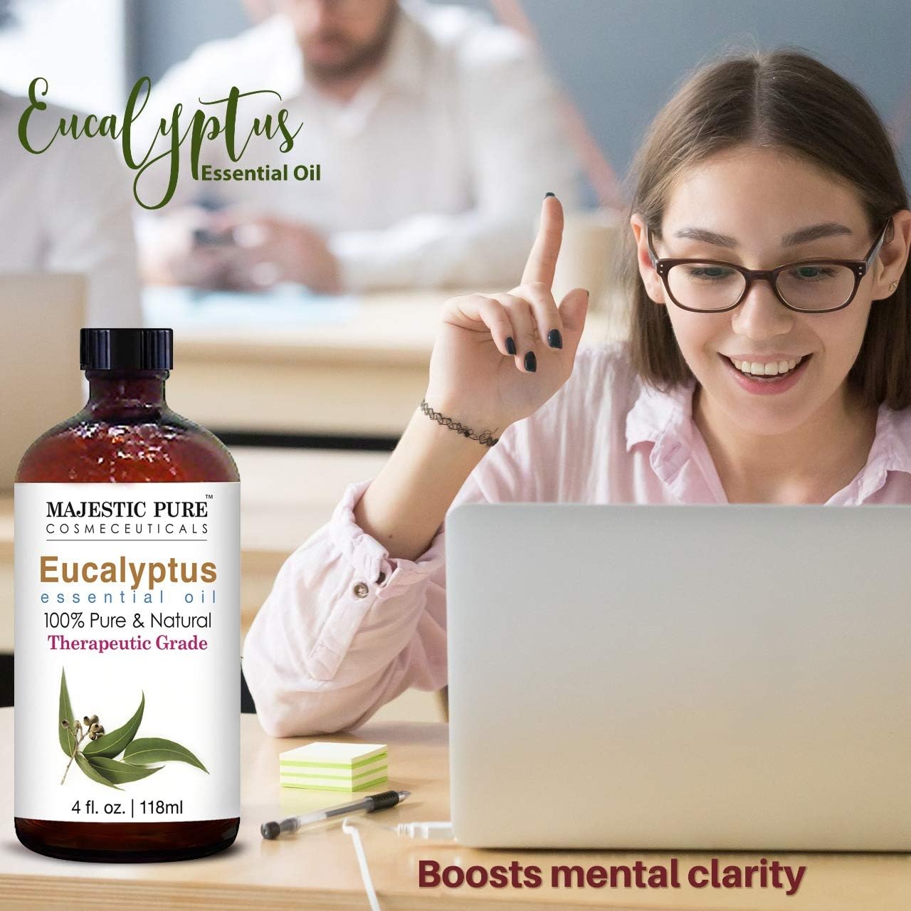 Majestic Pure Eucalyptus Essential Oil, Pure and Natural with Therapeutic Grade, Premium Quality Eucalyptus Oil, 4 Ounces : Health & Household