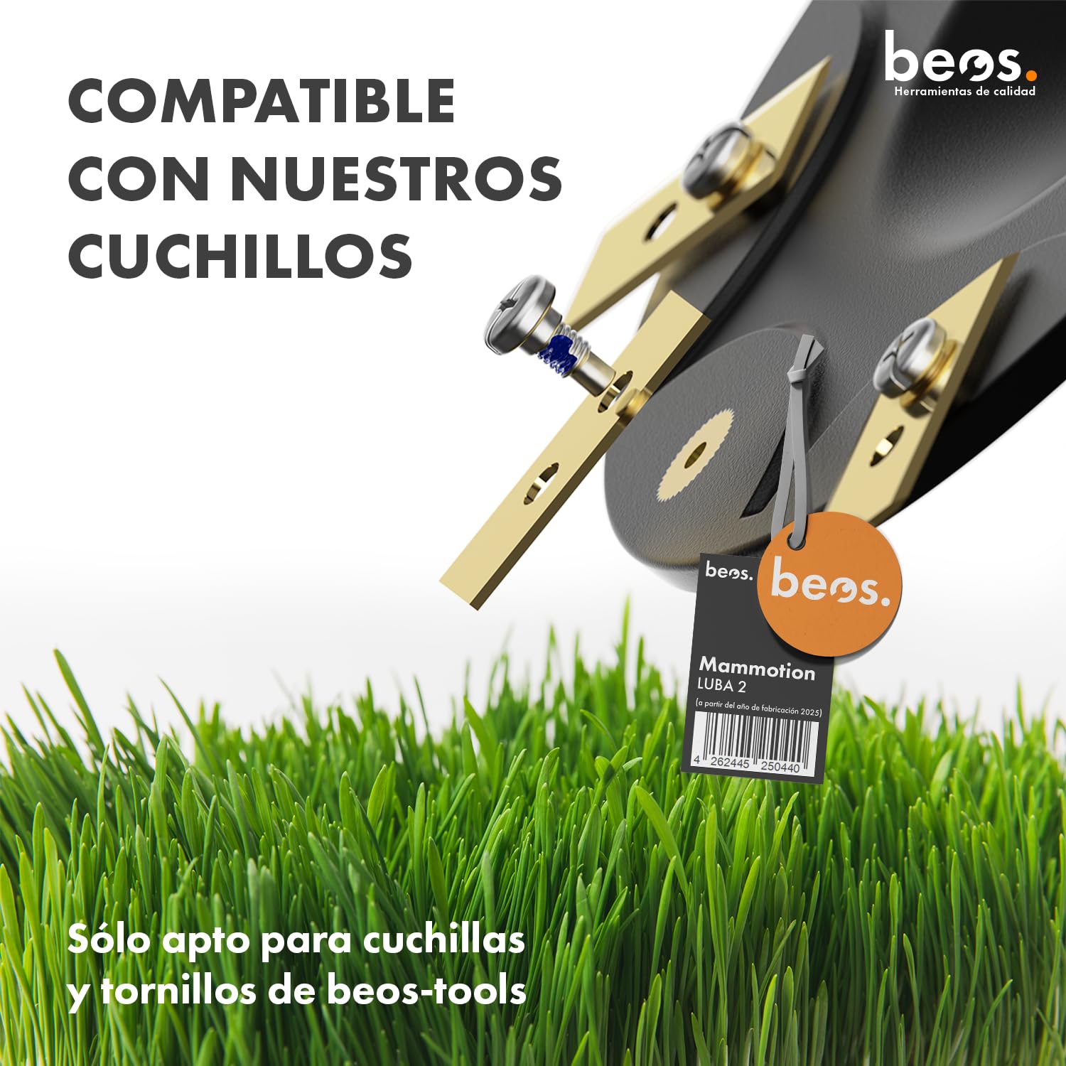 BEOS Discos de Cuchillas para cortacésped robótico Premium – Compatibles con Mammotion LUBA2 AWD (a Partir del año de fabricación 2025) – 2 Discos de Cuchillas para 8 Cuchillas –