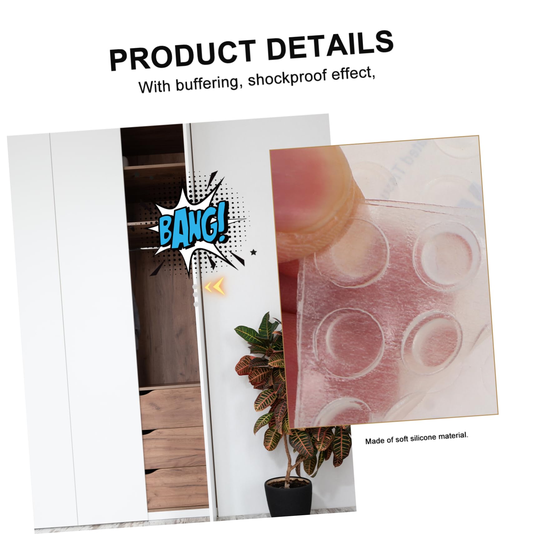 LIFKOME 1Set Scratch Cabinet Door Bumpers Self Adhesive Cushion Pads for Prevent Noise Damage More Furniture Protection