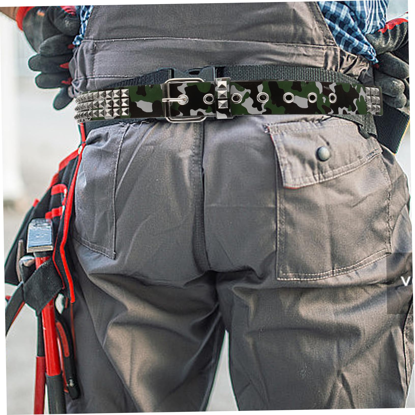BESPORTBLE 5 Piezas Cinturón De Caballero Elástico Para Los Hombres Tela Cinturón Vaquero Cinturones Para Hombres Tejido Camuflaje Cintura Imitación De Cuero Camouflage