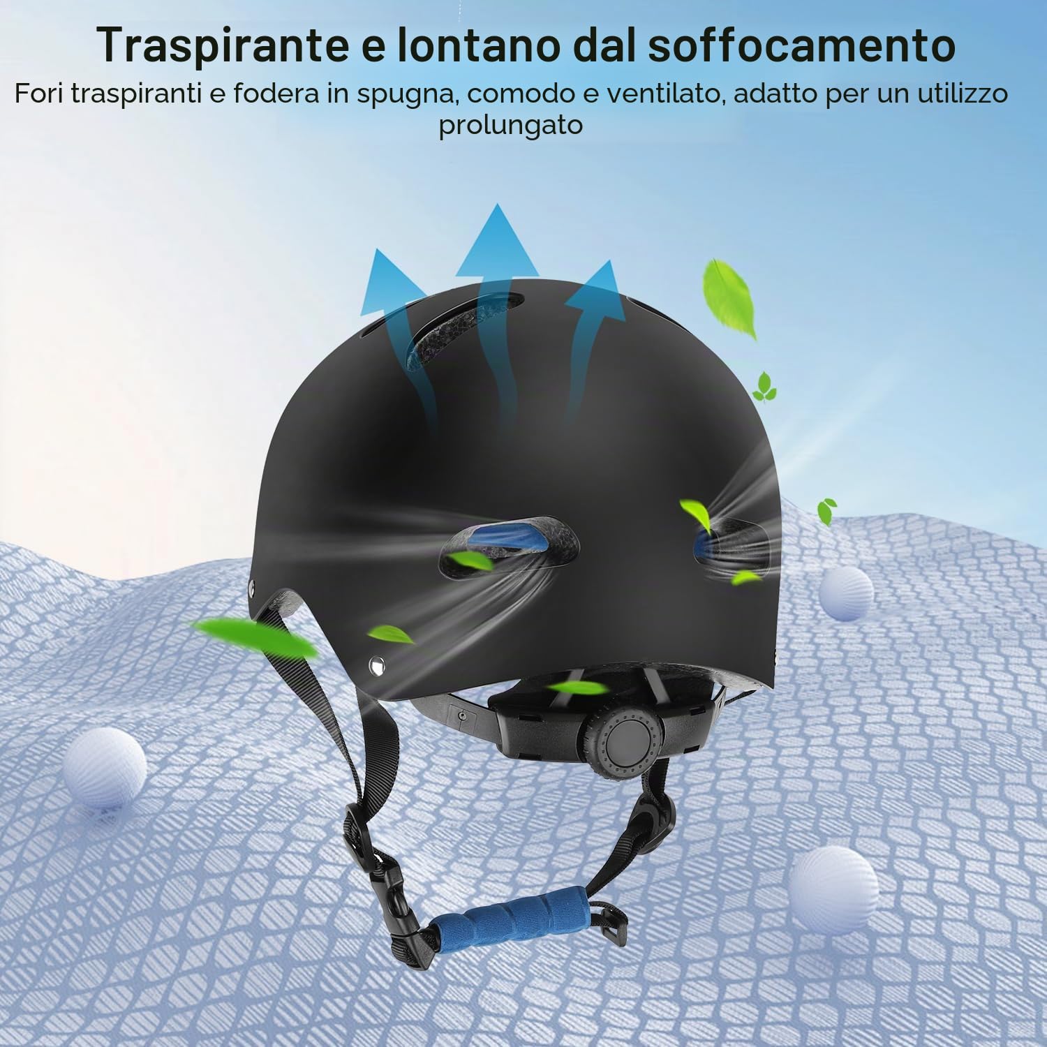 Casco da skater, per uomo, donna, robusto, per uso quotidiano, regolabile, unisex, per skateboard, scooter e BMX