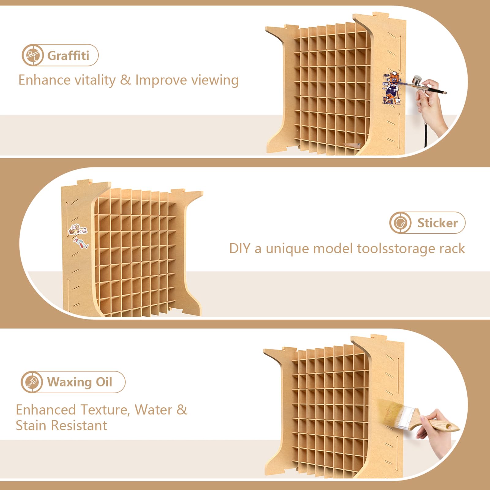 Plydolex Paint Rack Organizer With 72 Holes Suitable