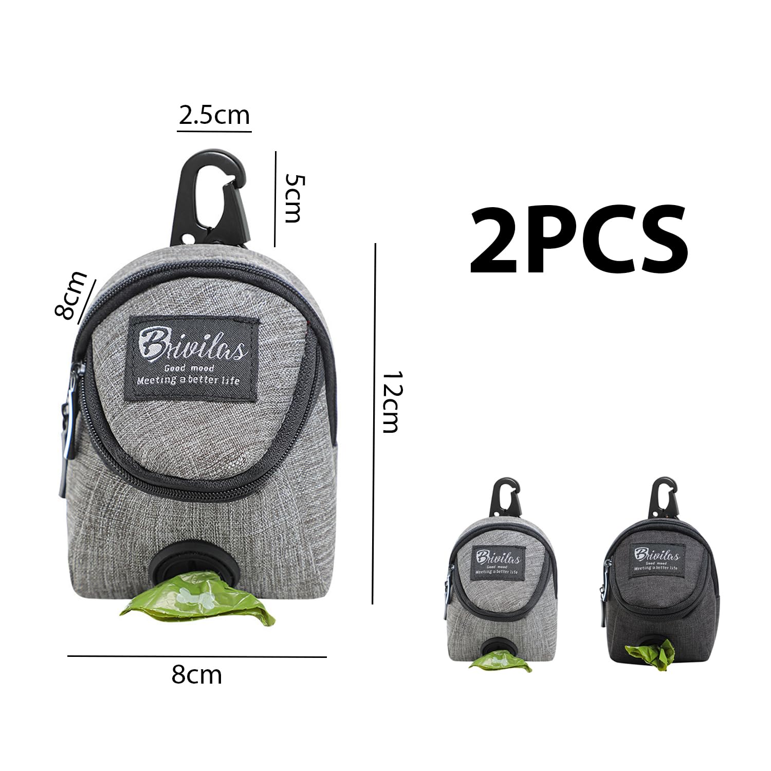 Porta Bolsas Perro Bolsa Golosinas Para Perros Con Dispensador Bolsas  Tela Oxford, Mosquetón, 12x8x8 Cm (Negro) Premios Para Perros