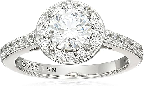 Tienda Essentials Anillo redondo de plata de ley chapada en platino o oro hecho con circonitas Infinite Elements, (anteriormente colección Tienda)