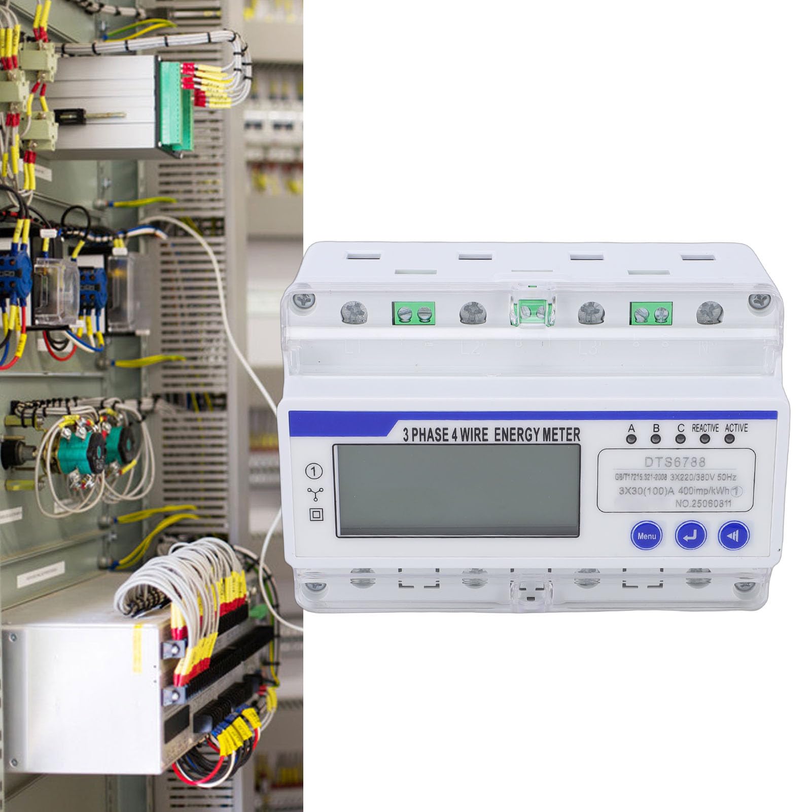 Licznik Energii, 3-fazowy, 4-przewodowy Wyświetlacz LCD z Podświetleniem i Pilotem, do Użytku Komercyjnego w Domu i Przemyśle