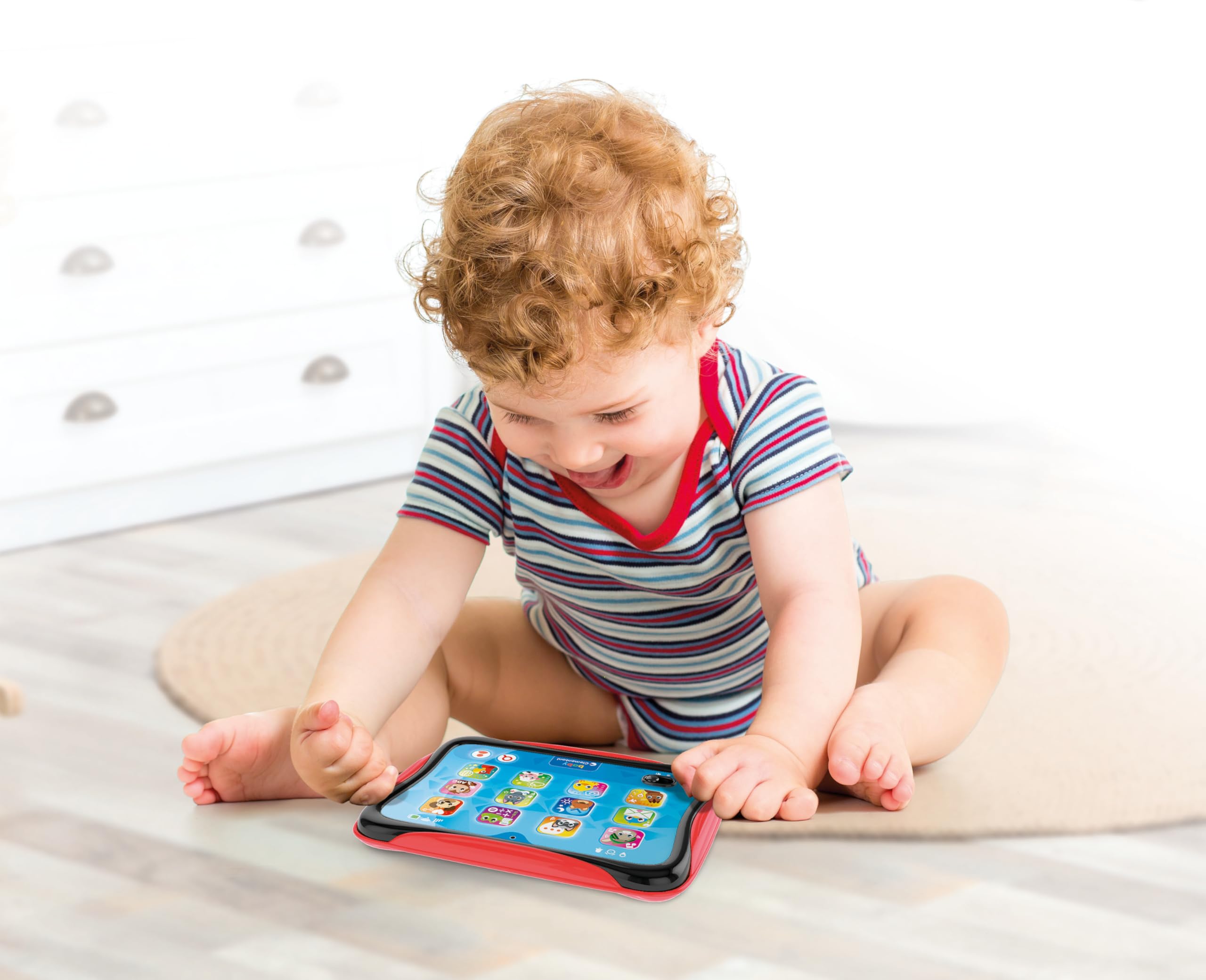 Clementoni Baby Baby Tablet, Gioco Interattivo con Luci e Suoni, Bambini 12-36 Mesi, Insegna Numeri, Lettere, Animali e Colori, Stimola Il Gioco Imitativo, Lingua Italiana, 17496