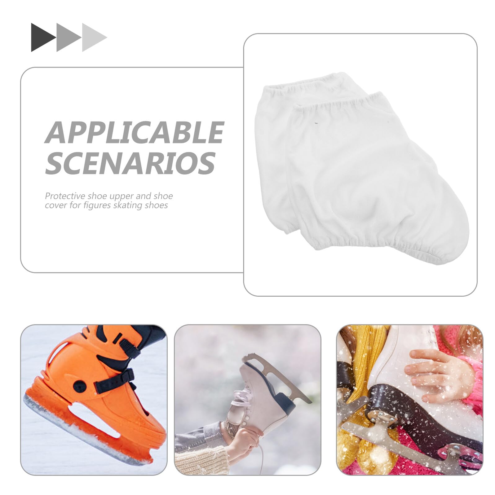 4 Paare 4 Paar Überschuhe für Eiskunstlaufschuhe Große Größe 37-43 Weiß Samtweiche Schlittschuhschoner Schutzüberzüge für Eislaufschuhe Faltbare Rollschuhschutz Überschuhe für