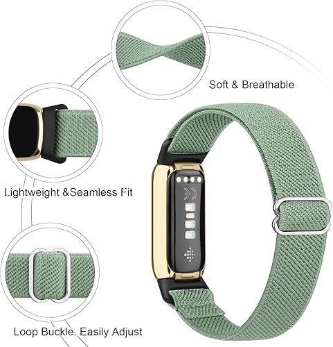 Miniatura 3 de Meliya Correa compatible con bandas Fitbit Luxe para mujeres y hombres, correa deportiva de repuesto de nailon elástico suave para Fitbit Luxe