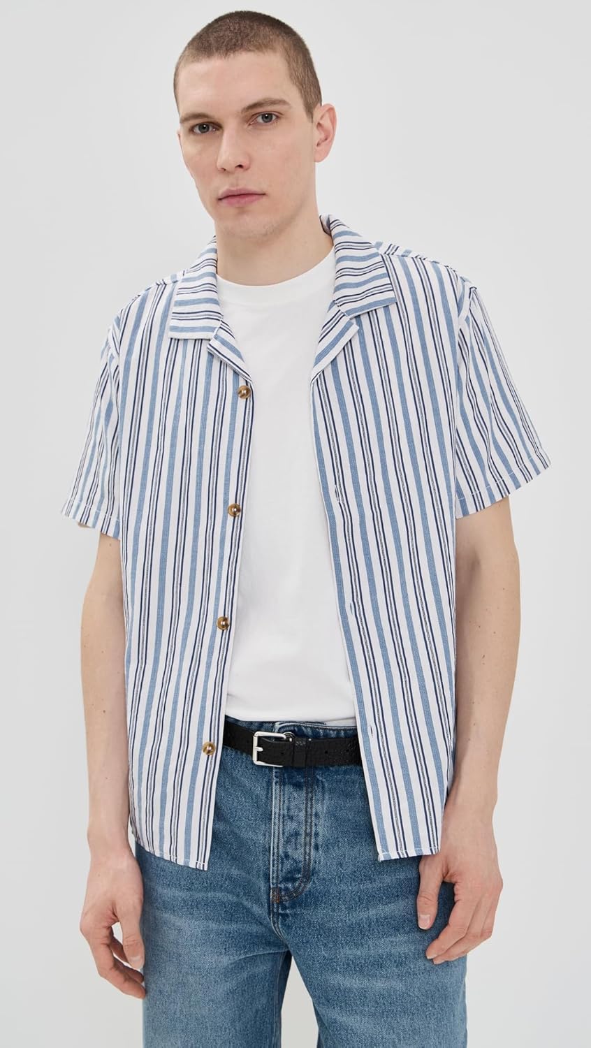 RHYTHM Men's Vacation Stripe Short Sleeve Shirt - Image 2