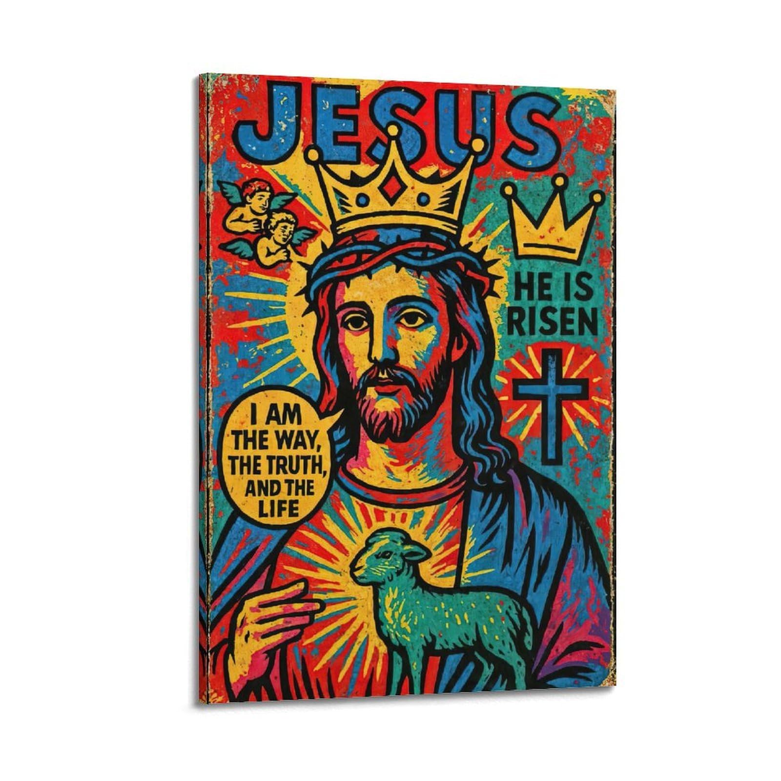 ESTE Christianity Religion Jesus Resurrection Artistic Illustration Poster Decorative Painting Canvas Modern Art Picture 20x30inch(50x75cm)