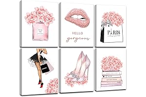 Pink Makeup Room Canvas Wall Art for Bedroom Decor