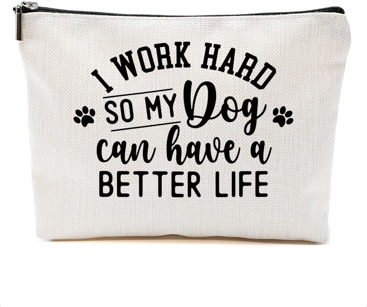 Dog Mom Gifts for Women, Funny Makeup Bag, Dog Lovers Gifts for Women Cosmetic Bags Makeup Pouch Christmas Birthday Animal Lovers for Girls Friends Dogs Makeup Bag ﻿