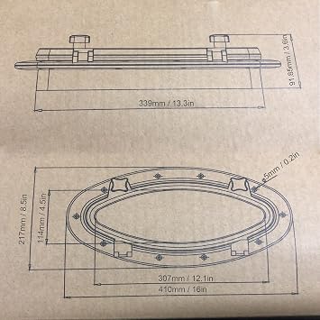 Boat Porthole White Oval Portlight Tempered Glass Opening Window for Marine Boat Yacht RV 16 x 85/8in Tempered Glass+ABS+316 Stainless Steel White 16in x 8-5/8in