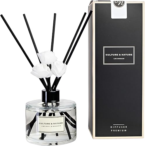 Miniatura 34 de CULTURE & NATURE - Set de difusores de varillas de 4 oz (120ml) - Difusor con varillas y aroma de algodón limpio - Fragancia para el hogar - Difusor