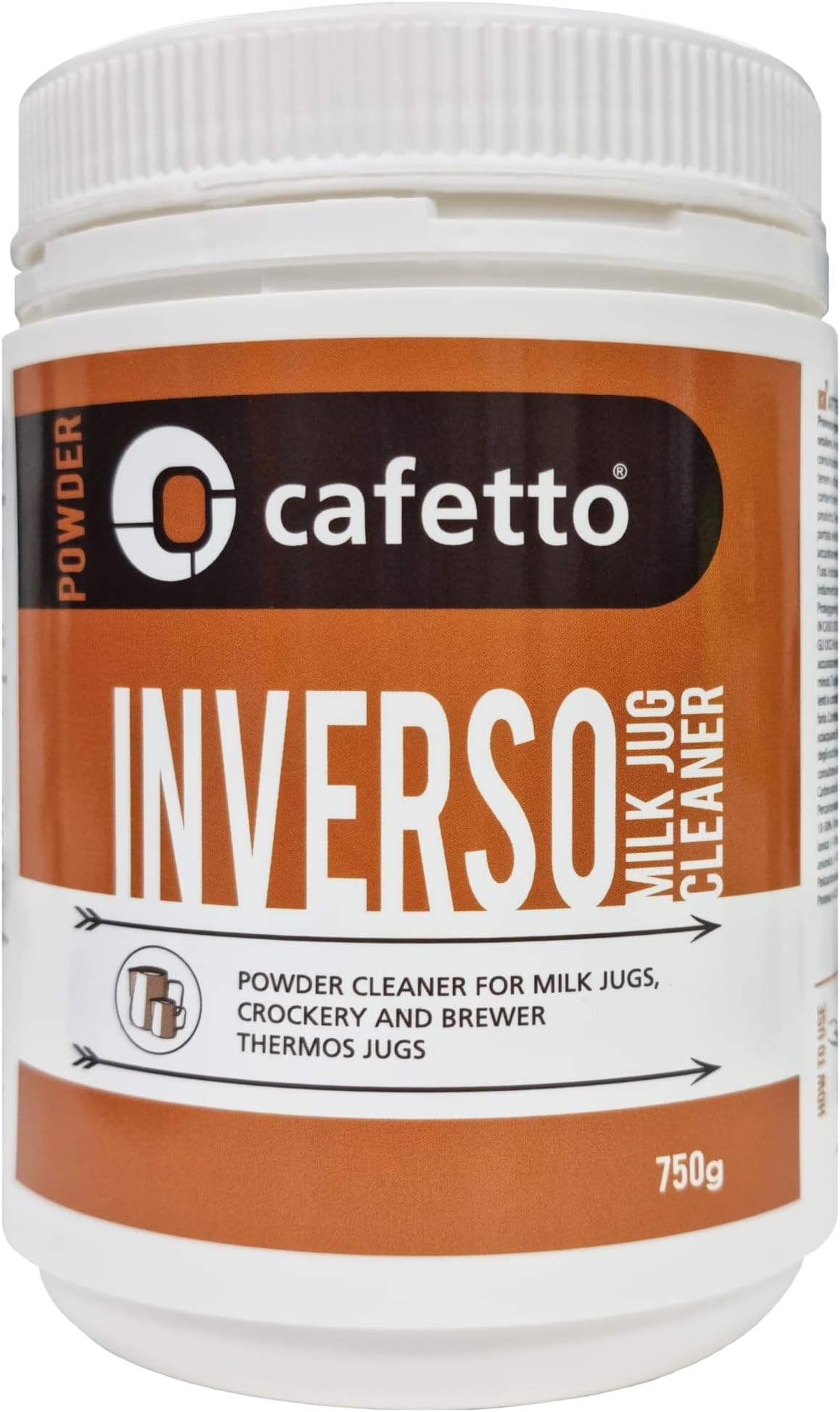 Cafetto Inverso Milk Jug Cleaner, Powder Cleaner for Milk Jugs, Crockery, Brewer ,Thermos Jugs - 750 grams