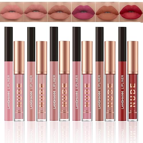 Juego de 12 lápices labiales de maquillaje, 2 en 1, delineador de labios, lápiz labial líquido mate, lápiz delineador de labios, hidratante