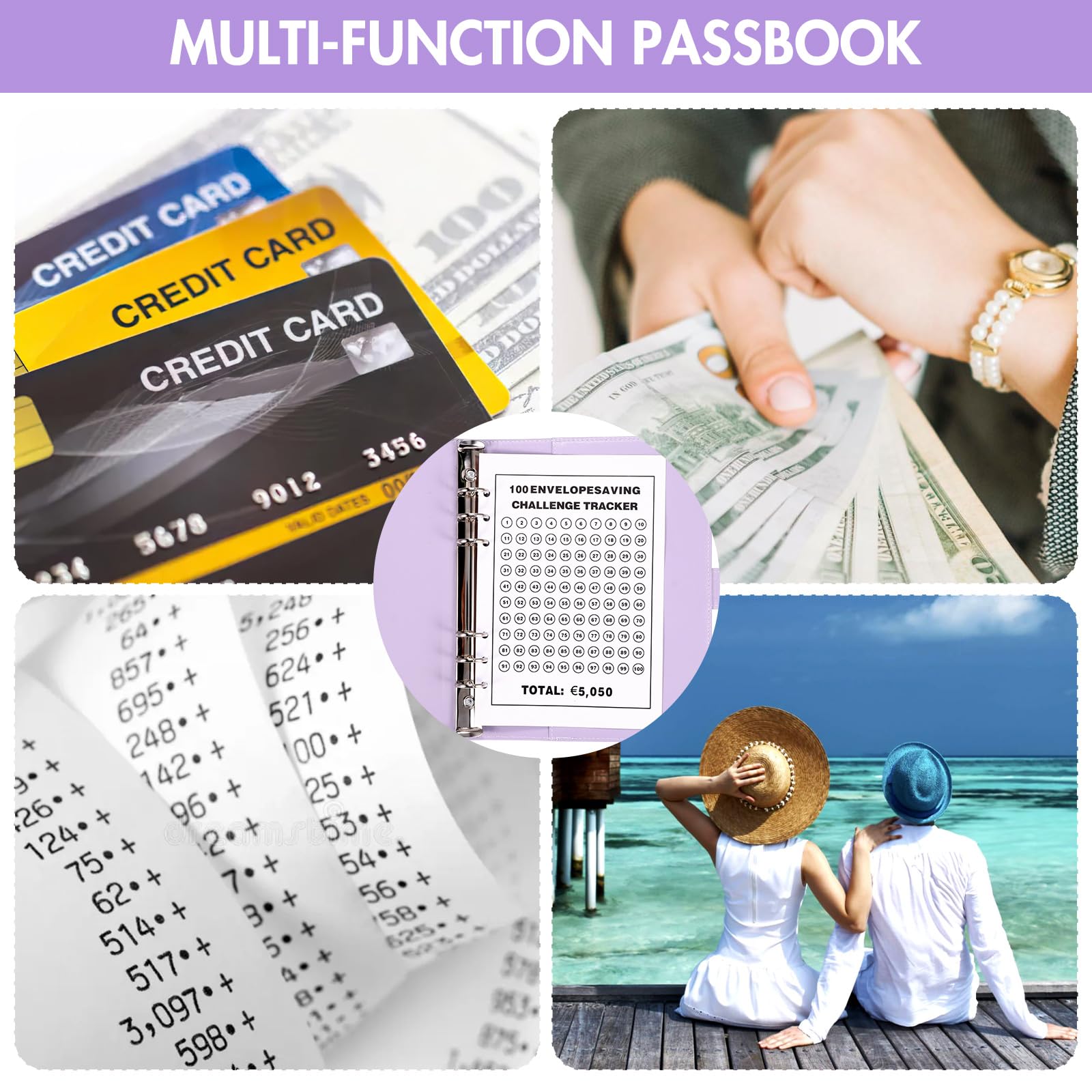100 Envelope Saving Challenge A5 Binder Busta Budget 5050 Euro Agenda Del Risparmio Viola