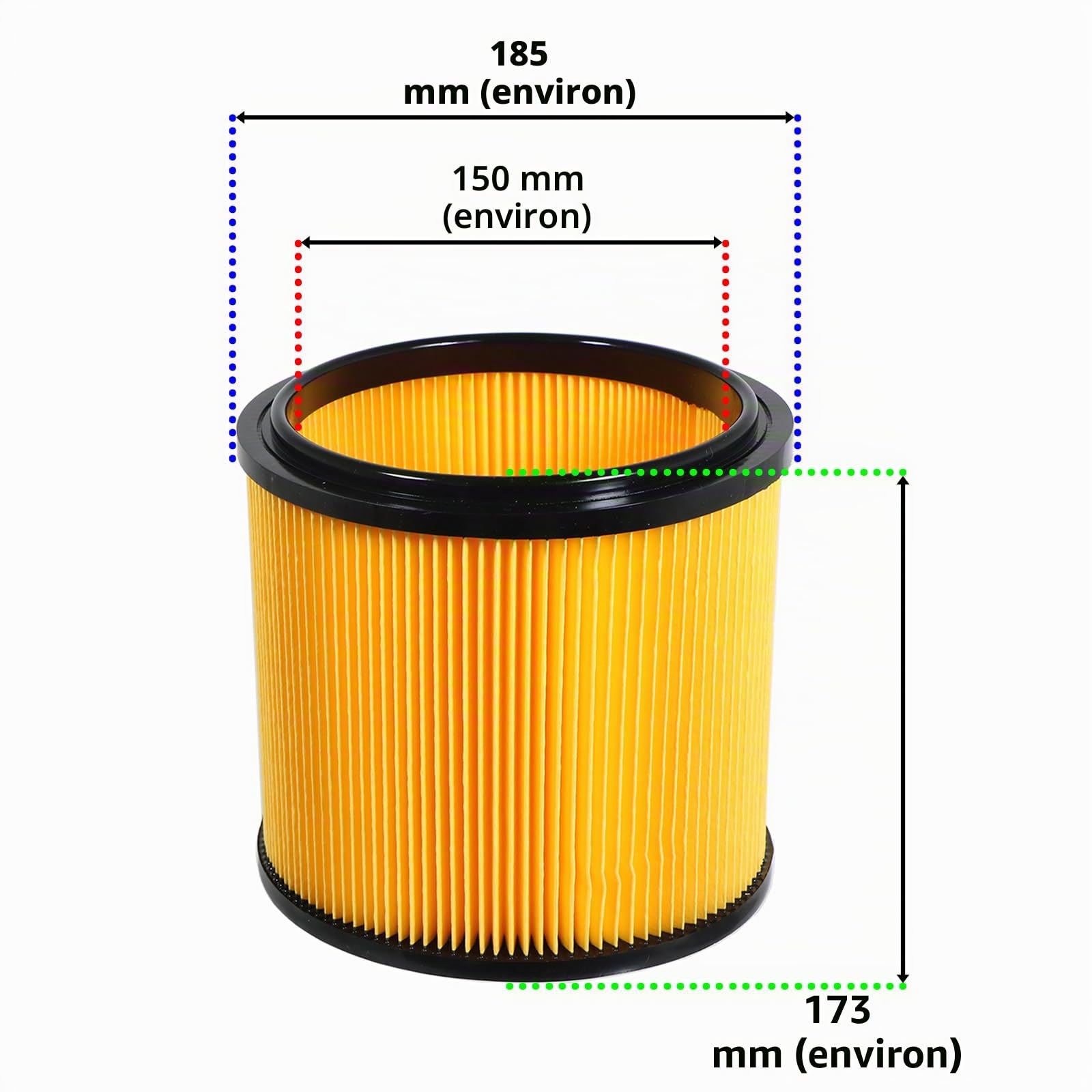 SPARES2GO Filtre à cartouche HEPA Wet & Dry compatible avec les aspirateurs Vacmaster (modèles de 20 litres à 60 litres)