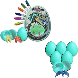 The Eggmazing Egg Decorator | Glow in The Dark Dinomazing Dinosaur Egg Decorator + Glow in The Dark Dinomazing Dinosaur Eggs | Refill 6 Pack | Ages 3 and Up