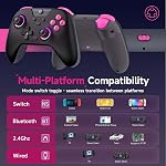 EasySMX X05 2.4g Wireless Controller for PC/iPhone/Android/Switch & Steam Deck- Bluetooth Controller Gamepad with Hall Effect Joysticks and Trigger,Turbo,Rumble Vibration and RGB Lighting,Ideal for Mainstream Football Games and Other Types of Games o