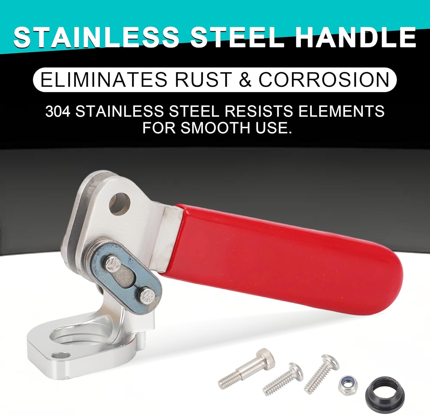 For Cottrell Hydraulic Valve Handle Kit, Replacement For TE4820 - Stainless Steel Replacement Handle Assembly with 2 Pics Red Covers - Fits For Cottrell CW NSW Auto Transporters, Rust-Proof Upgrade