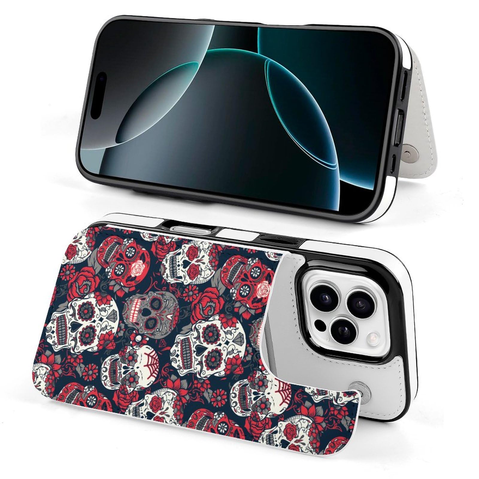 Amazon.co.jp: iPhone16 Proケース ドクロ柄 髑髅柄 骸骨柄 頭蓋骨柄