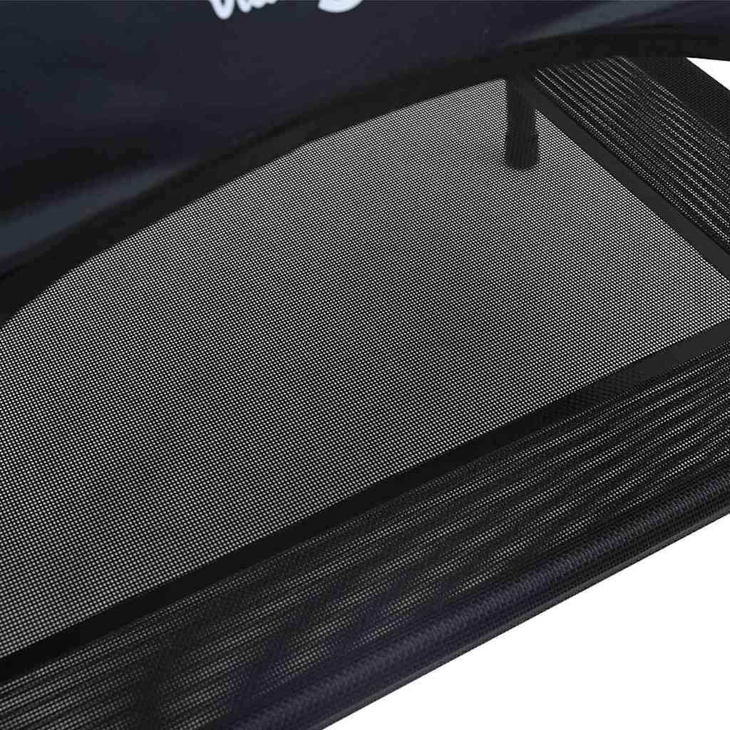 Cuccia per cani in acciaio nero, 104 x 86 x 84,5 cm, per interni ed esterni, con tettuccio parasole rimovibile, antigraffio, traspirante, leggera, antiscivolo, comoda superficie di riposo per