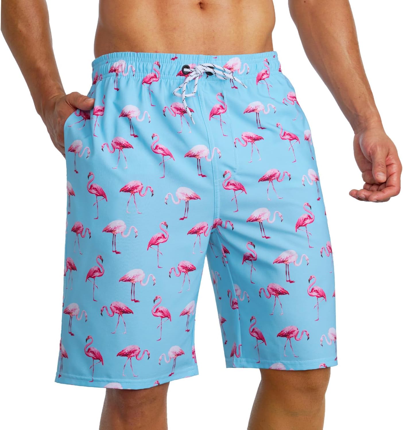 Men's Swim Trunks 9" Quick Dry Bathing Suit with Mesh Lining, Hawaiian Beach Board Shorts with Pockets
