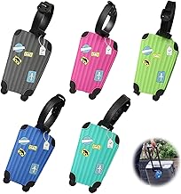 Tusmad Pack of 5 Luggage Tags with Silicone Straps – Multicolour Travel Bag Tags for Suitcases, Backpacks, Baggage & Easy Identification